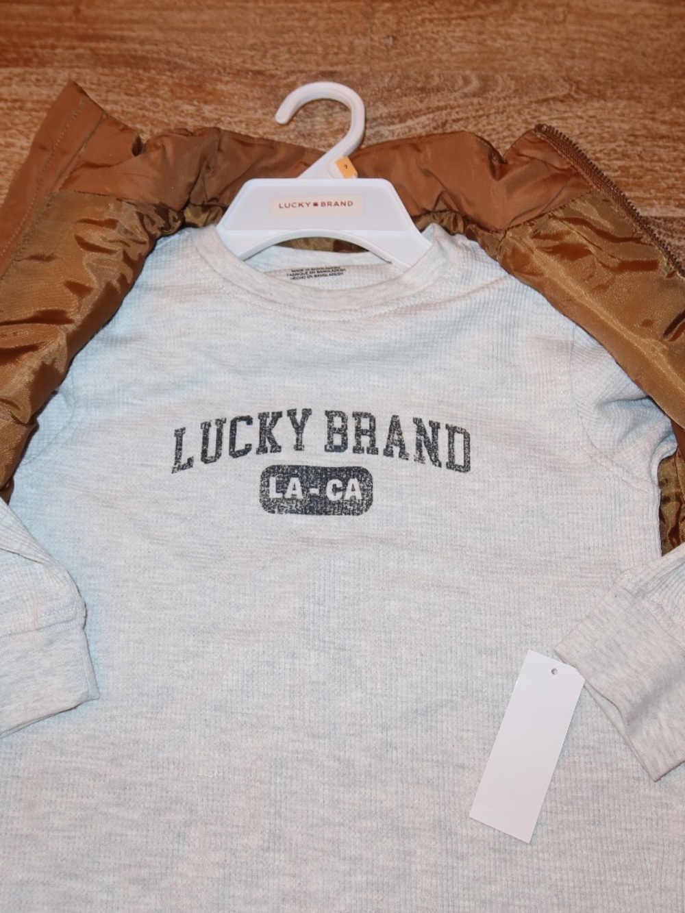 Kids Lucky Brand Set. Vest, Long Sleeve Henley Shirt with Joggers Size 7 NWT